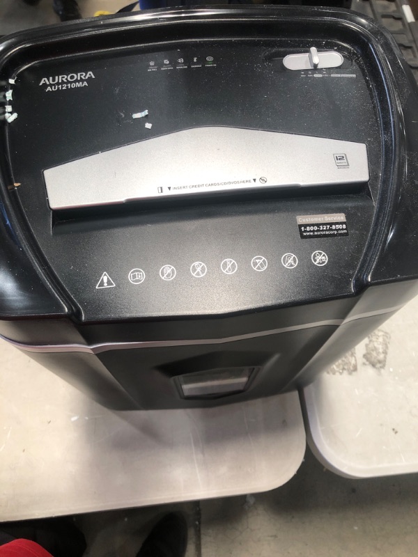 Photo 3 of **MINOR WARE** Aurora AU1210MA Professional Grade High Security 12-Sheet Micro-Cut Paper/ CD and Credit Card/ 60 Minutes Continuous Run Time Shredder
