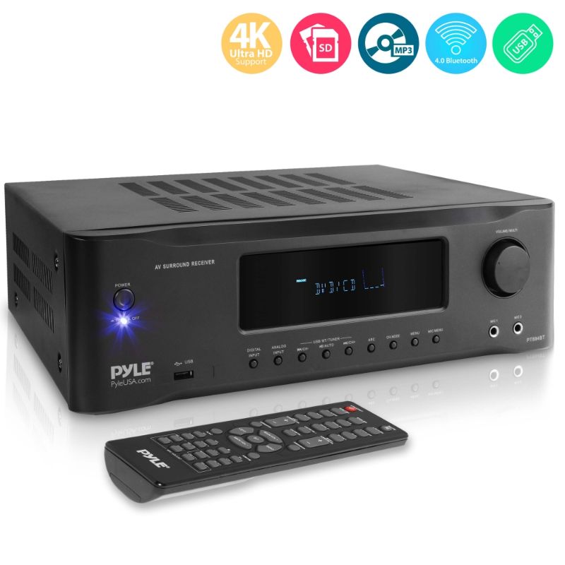 Photo 1 of **STUCK IN PROTEXT MODE** PYLE PT694BT - Hi-Fi Bluetooth Home Theater Receiver - 5.2-Ch Surround Sound Stereo Amplifier System with 4K Ultra HD Support MP3/USB/AM/FM Radio (10
