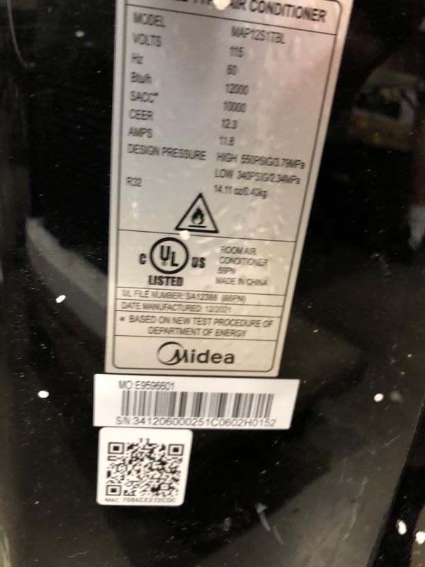 Photo 5 of **MINOR SCRATCHES** Midea Duo 12,000 BTU(10,000 BTU SACC)Ultra Quiet Smart HE Inverter Portable Air Conditioner,Dehumidifier,and Fan-Cools Upto 450 Sq.ft,Works with Alexa
