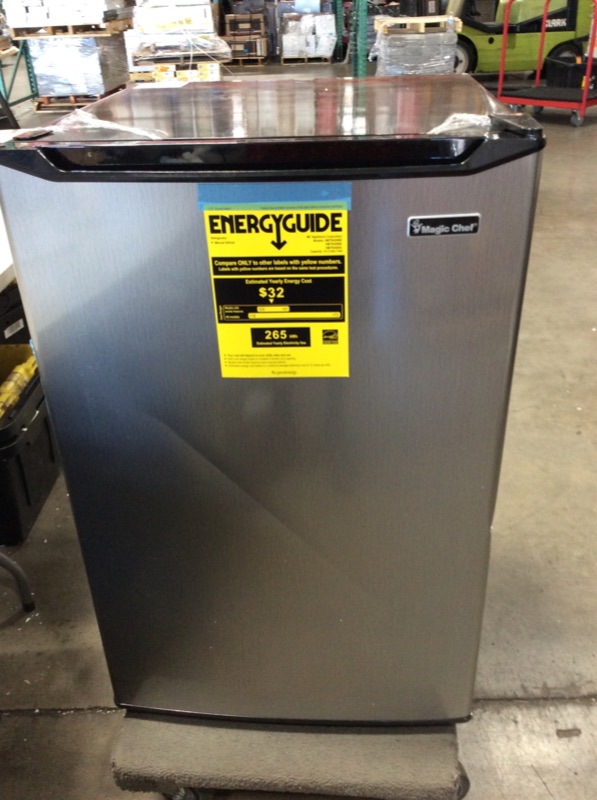Photo 2 of **Dented*Magic Chef 4.5 Cu. Ft. Mini Fridge with True Freezer in Stainless Look
