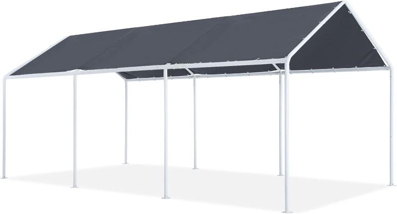 Photo 1 of **MISSING PARTS** ABCCANOPY 10x20 FT Carport Garage Car Boat Shelter Party Tent, Gray
