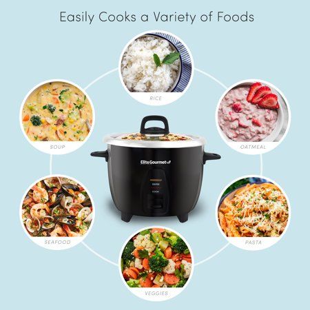 Photo 1 of Elite Gourmet Maxi-Matic Electric Rice Cooker with Stainless Steel Inner Pot Makes Soups Stews Porridge S Grains and Cereals 10 Cups Cooked (5 Cup
