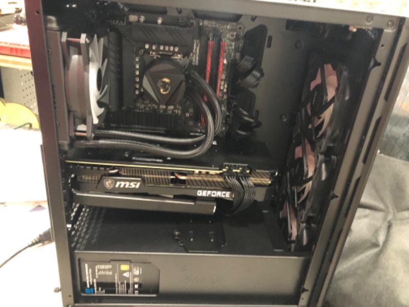 Photo 6 of powers on did not display anything needs professional repair 

MSI Aegis RS Gaming Desktop PC, Intel Core i7-12700KF, GeForce RTX 3080 ventus Ti, 16GB Memory (Dual-CHL), 1TB NVMe SSD, WiFi 6E, Liquid Cooling, USB Type-C, Win 11 Home, Keyboard and Mouse (1