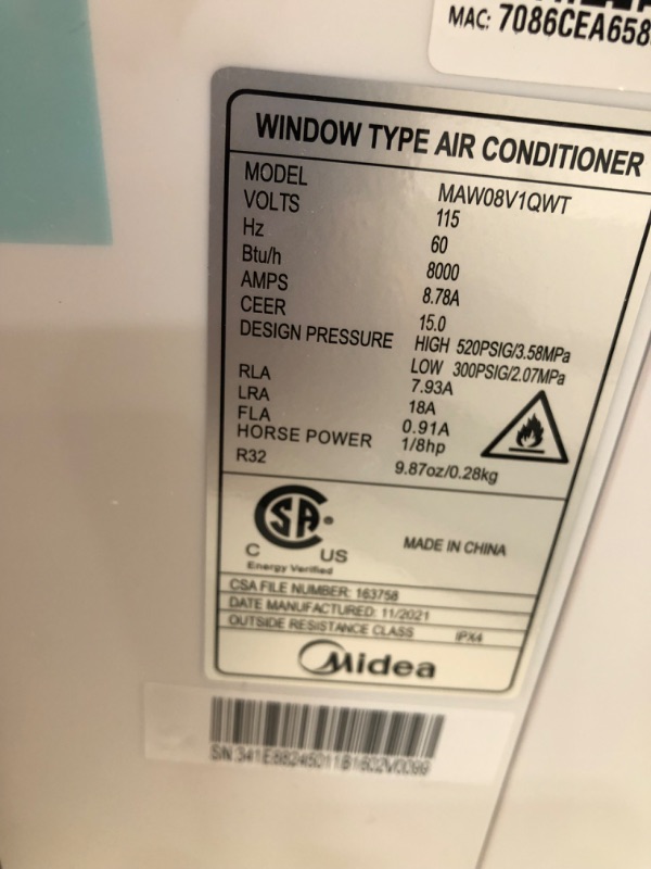 Photo 6 of Midea 8,000 BTU U-Shaped Smart Inverter Window Air Conditioner–Cools up to 350 Sq. Ft., Ultra Quiet with Open Window Flexibility, Works with Alexa/Google Assistant, 35% Energy Savings, Remote Control