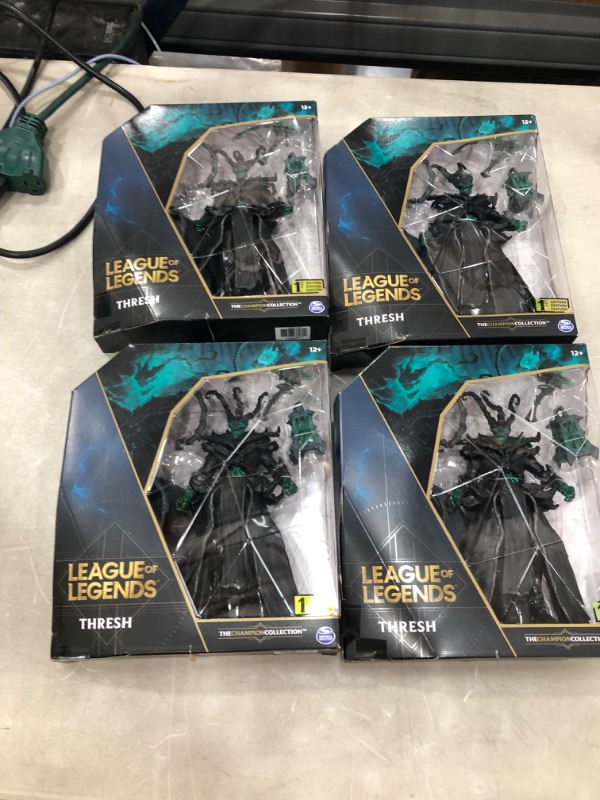 Photo 2 of 4 items 
League of Legends, 6-Inch Thresh Collectible Figure w/ Premium Details and 2 Accessories, The Champion Collection, Collector Grade, Ages 12 and Up (x4)