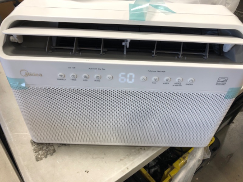 Photo 1 of Midea 8,000 BTU U-Shaped Smart Inverter Window Air Conditioner–Cools up to 350 Sq. Ft., Ultra Quiet with Open Window Flexibility, Works with Alexa/Google Assistant, 35% Energy Savings, Remote Control