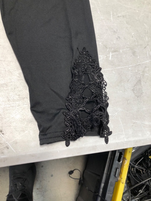 Photo 1 of black pants with lace ends 
size f