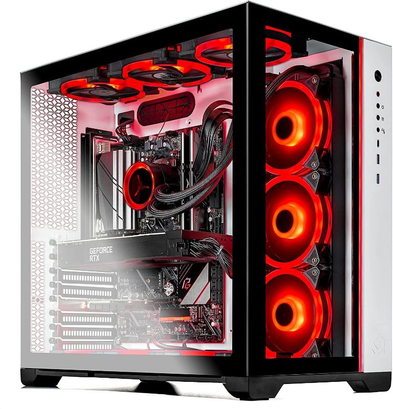 Photo 1 of **SEE NOTES**Skytech Prism II Gaming Computer PC Desktop - AMD Ryzen 7 5800X 8-Core 3.8GHz, RTX 3080 Ti 12G GDDR6X, 1TB NVMe Gen4 SSD, 16GB DDR4 3200, RGB Fans, 360mm AIO, AC WiFi, Windows 10 Home 64-bit, White
