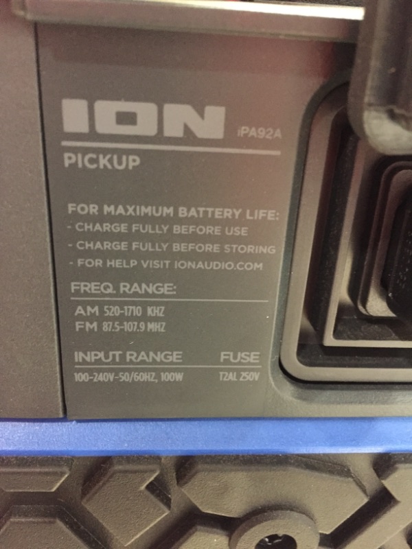 Photo 4 of ION Audio Pickup - 100-watt Water-Resistant Wireless Bluetooth Speaker with 75-Hour Rechargeable Battery, AM/FM Radio and Multi-Color Light Bar
