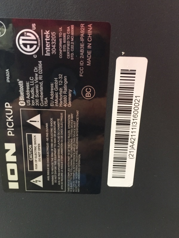 Photo 2 of ION Audio Pickup - 100-watt Water-Resistant Wireless Bluetooth Speaker with 75-Hour Rechargeable Battery, AM/FM Radio and Multi-Color Light Bar
