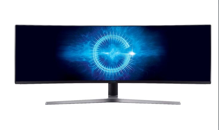 Photo 1 of Samsung - CHG9 Series C49HG90DMN 49" HDR LED Curved FHD FreeSync Monitor (DisplayPort, Mini DisplayPort, HDMI, USB) - Matte dark blue black
