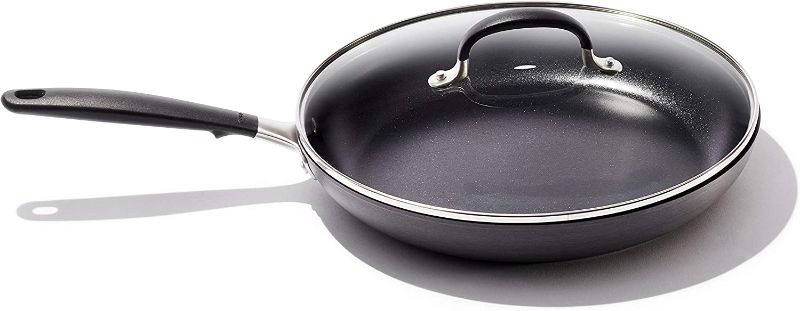 Photo 1 of **HAS DENT**
OXO Good Grips Hard Anodized PFOA-Free Nonstick 12" Frying Pan Skillet with Lid, Black
