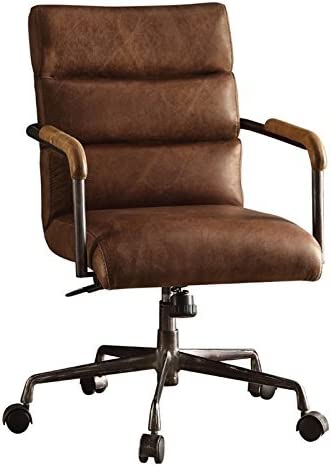 Photo 1 of Acme Furniture Harith Top Grain Leather Office Chair in Retro Brown

