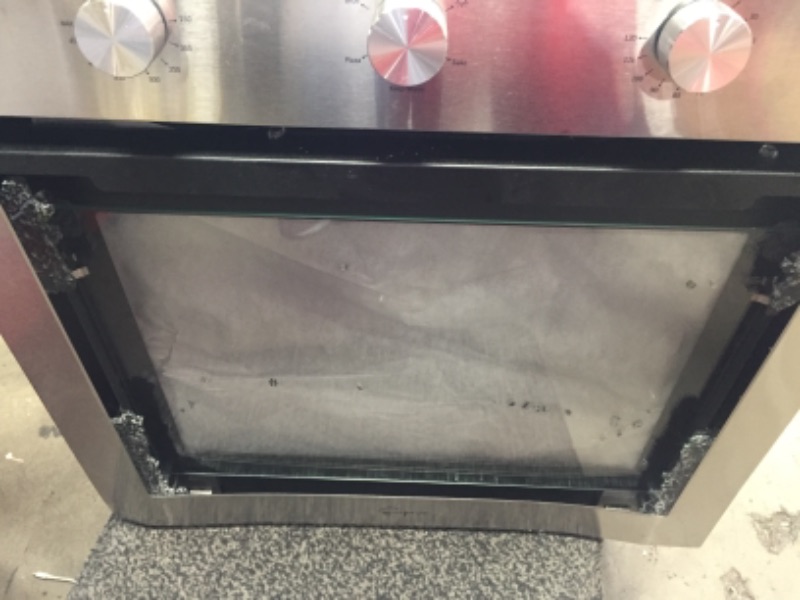 Photo 5 of *Damaged* *Loose glass inside box*
Empava 24XWOA01 24” Electric Single Wall Oven with Basic Broil Bake Functions Mechanical Knobs Control Stainless Steel, WOA01
