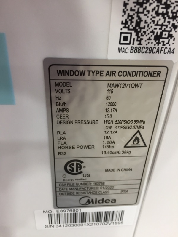 Photo 2 of Midea U Inverter Window Air Conditioner 12, 000BTU, The First U-Shaped AC with Open Window Flexibility, Robust Installation, Extreme Quiet, 35 Energy Saving, WiFi, Alexa, Remote, Bracket Included
*Minor dent*