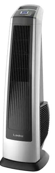 Photo 1 of Lasko High Velocity 35 in. 3 Speed Gray Oscillating Tower Fan with Auto Shut-Off Timer and Remote Control