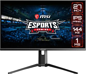 Photo 1 of ***NO MANUAL*** MSI Full HD Gaming RGB Non-Glare Super Narrow Bezel 1ms 1920 x 1080 144Hz Refresh Rate Adjustable Height Arm FreeSync 27” IPS Gaming Monitor