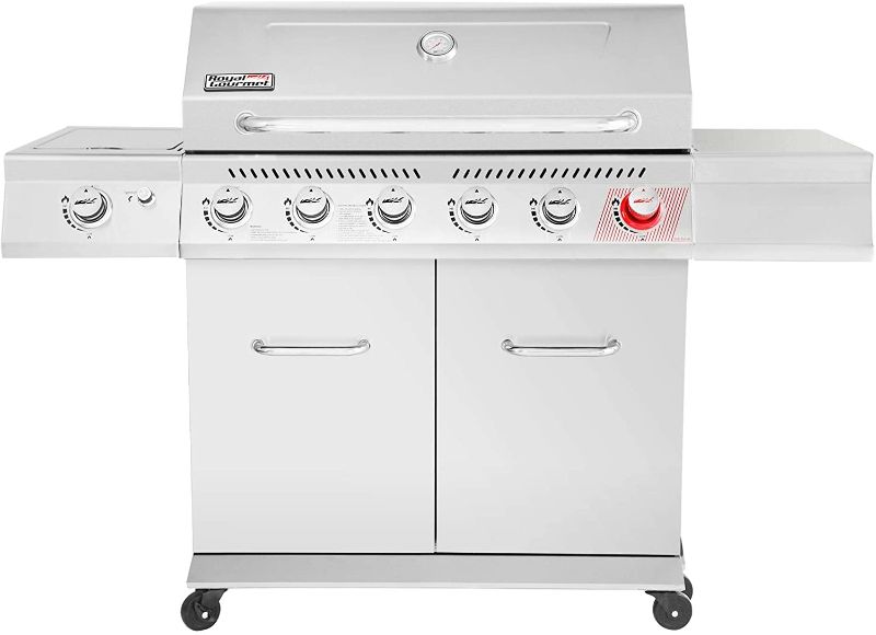 Photo 1 of  ***PARTS ONLY*** Royal Gourmet GA6402S Premier 6 BBQ Stainless Steel Propane Gas Grill with Sear Side Burner Cabinet Style Outdoor Party Cooking, Silver
