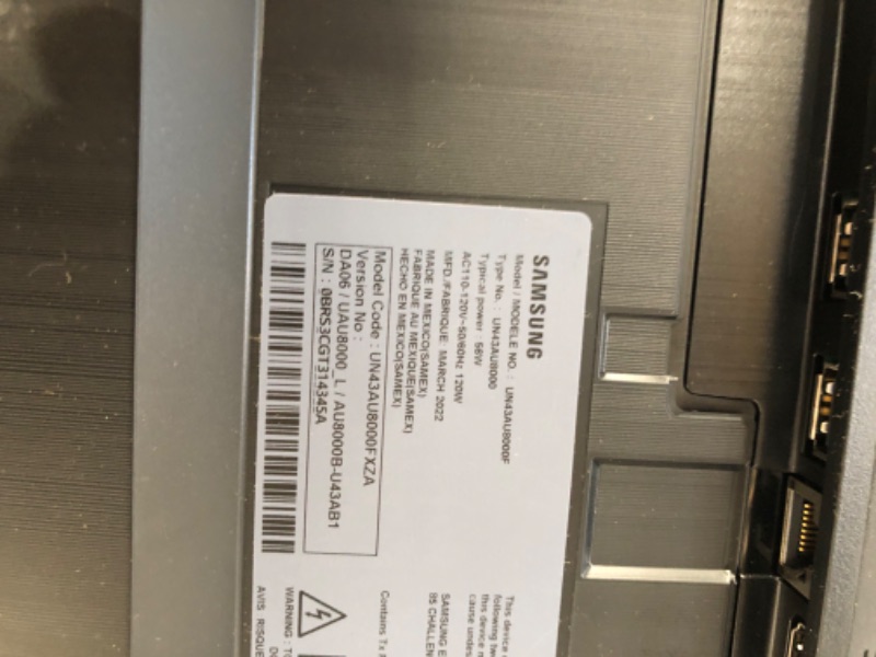 Photo 1 of SAMSUNG 43-Inch Class Crystal 4K UHD AU8000 Series HDR, 3 HDMI Ports, Motion Xcelerator, Tap View, PC on TV, Q Symphony, Smart TV with Alexa Built-In (UN43AU8000FXZA, 2021 Model)