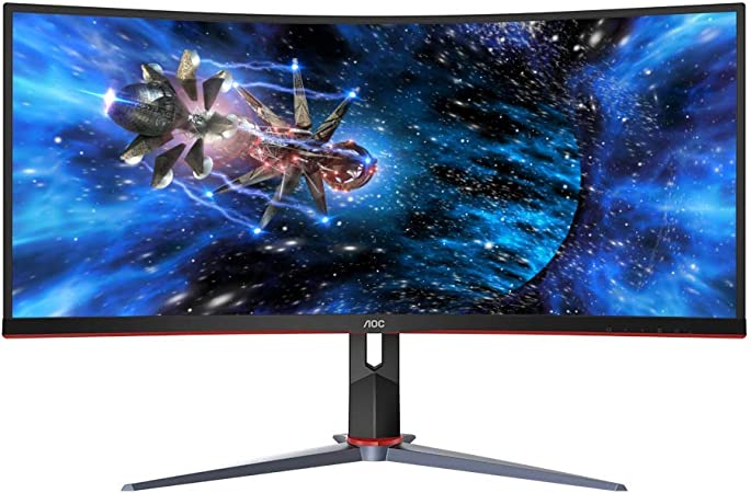 Photo 1 of AOC CU34G2X 34" Curved Frameless Immersive Gaming Monitor, UltraWide QHD 3440x1440, VA Panel, 1ms 144Hz Adaptive-Sync, Height Adjustable, 3-Yr Zero Dead Pixels