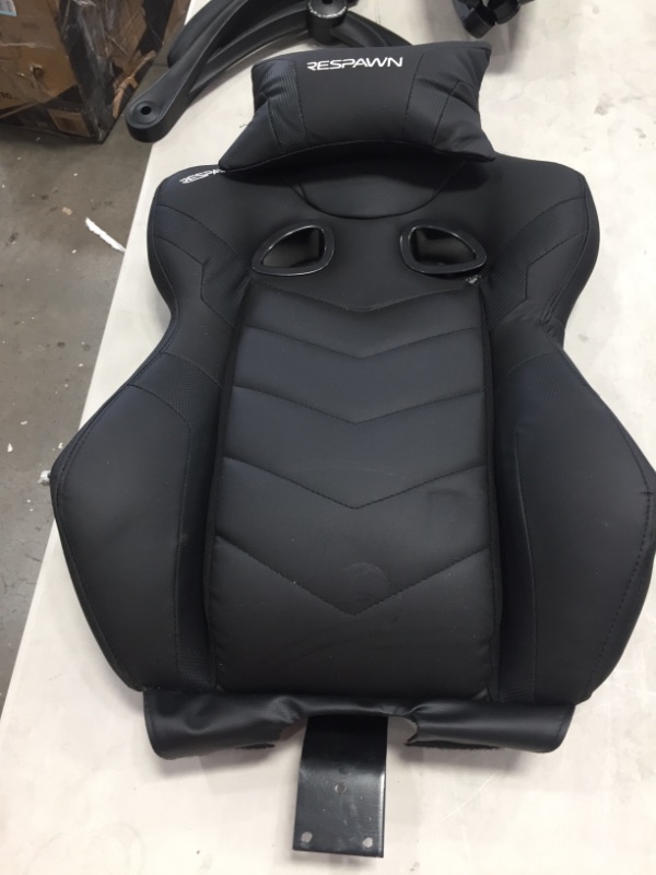 Photo 3 of **MISSING HARDWARE** RESPAWN 110 Pro Racing Style Gaming Chair Reclining Ergonomic Chair with Built-in Footrest in Black (RSP-110V2-BLK)
