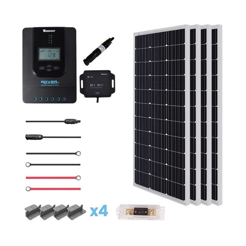 Photo 1 of Renogy 400 Watt 12 Volt Off Grid Solar Premium Kit with Monocrystalline Solar Panel and 40A MPPT Rover Controller