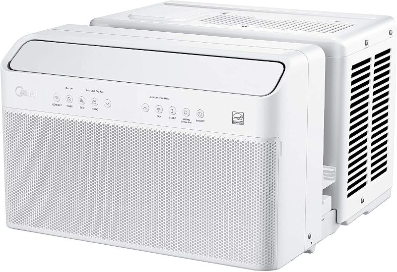 Photo 1 of PARTS ONLY COMPRESSOR DOES NOT COME ON 
Midea 8,000 BTU U-Shaped Smart Inverter Window Air Conditioner–Cools up to 350 Sq. Ft., Ultra Quiet with Open Window Flexibility, Works with Alexa/Google Assistant, 35% Energy Savings, Remote Control