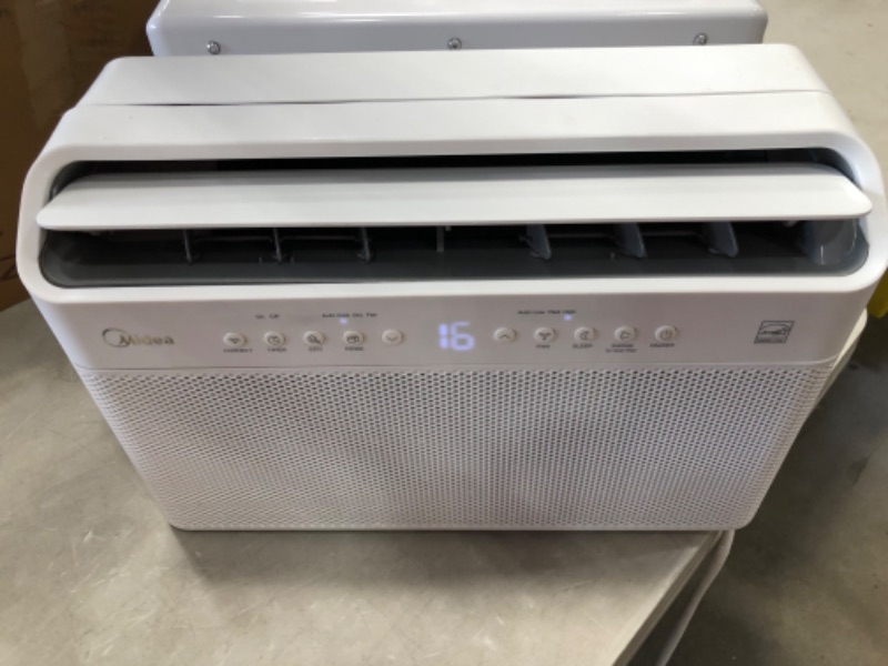 Photo 2 of ***PARTS ONLY COMPRESSOR DOES NOT COME ON****

Midea 8,000 BTU U-Shaped Smart Inverter Window Air Conditioner–Cools up to 350 Sq. Ft., Ultra Quiet with Open Window Flexibility, Works with Alexa/Google Assistant, 35% Energy Savings, Remote Control