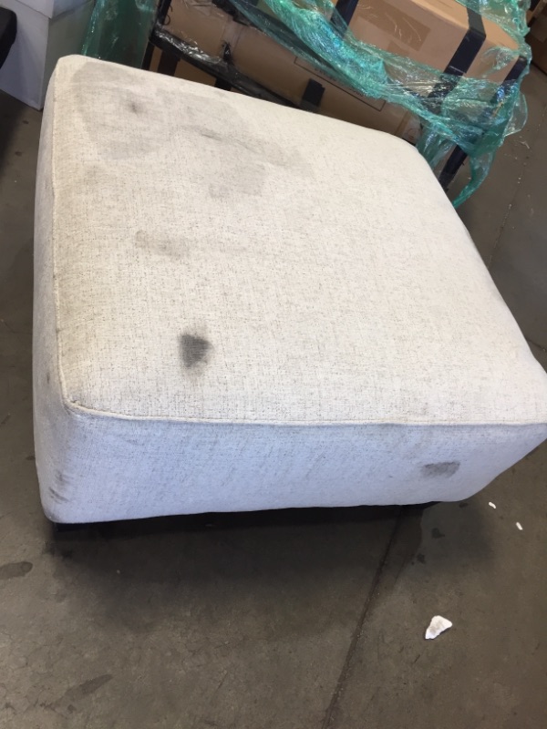 Photo 3 of **MINOR DAMAGE* STAINS* Abinger Collection 8390408 39" Oversized Accent Ottoman with Corner-Blocked Frame Exposed Tapered Feet and Firmly Cushioned in Natural
