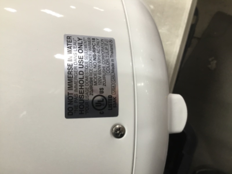Photo 1 of Zojirushi NS-RPC18FJ Rice Cooker and Warmer, 10-Cup (Uncooked), Tulip
