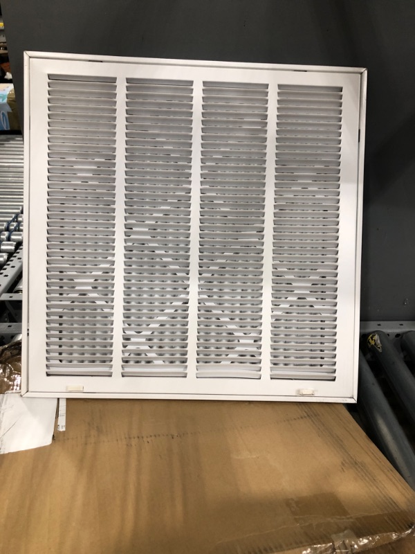 Photo 2 of 20" X 20" Return Air Filter Grille * - Filter Included * - Easy Plastic Tabs for Removable Face/Door - HVAC Vent Duct Cover - White [Outer Dimensions:
