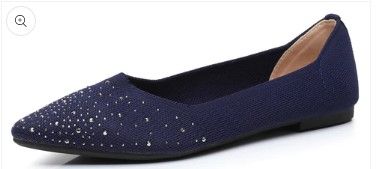 Photo 1 of VenusCelia Women's Dextrous Rhinestone Flat Shoe (6 Size, US, Navy)