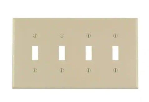 Photo 1 of 5 Packs of Leviton Ivory 4-Gang Midway Toggle Nylon Wall Plate