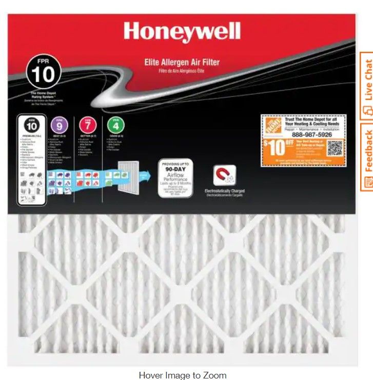 Photo 1 of Bundle of 2 
Honeywell
14 x 14 x 1 Elite Allergen Pleated MERV 13 - FPR 10 Air Filter