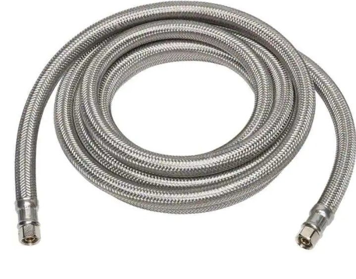 Photo 1 of 1/4 in. COMP x 1/4 in. COMP x 120 in. Stainless Steel Ice Maker Connector