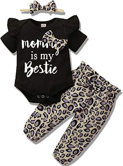 Photo 1 of nilikastta 3PCS Newborn Baby Girls Clothes Infant Fall Outfit,Romper Bodysuit Long Sleeve Tops Jumpsuit 12-18 month 2 packs.
