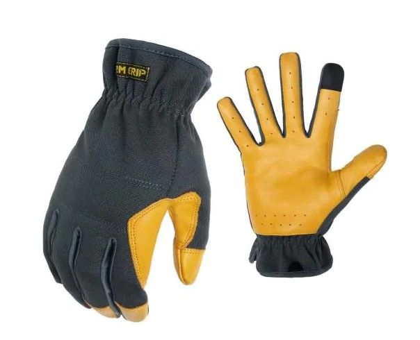 Photo 1 of FIRM GRIP
Medium Duck Canvas Hybrid Leather Work Gloves  2 pack 