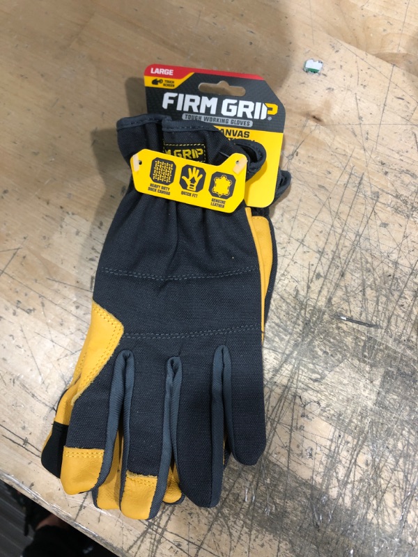 Photo 2 of FIRM GRIP
Medium Duck Canvas Hybrid Leather Work Gloves L 