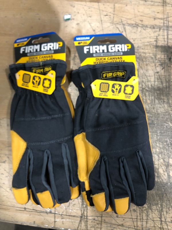 Photo 2 of FIRM GRIP
Medium Duck Canvas Hybrid Leather Work Gloves M 2 pack 