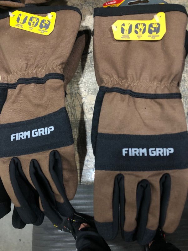 Photo 1 of FIRM GRIP
Medium Duck Canvas Hybrid Leather Work Gloves L 2 pack 