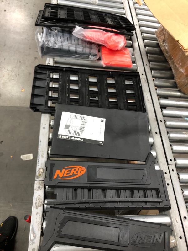 Photo 2 of NERF Elite Blaster Rack - Storage for up to Six Blasters, Including Shelving and Drawers Accessories, Orange and Black - Amazon Exclusive
