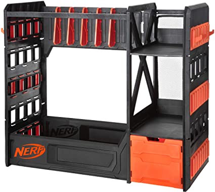 Photo 1 of NERF Elite Blaster Rack - Storage for up to Six Blasters, Including Shelving and Drawers Accessories, Orange and Black - Amazon Exclusive
