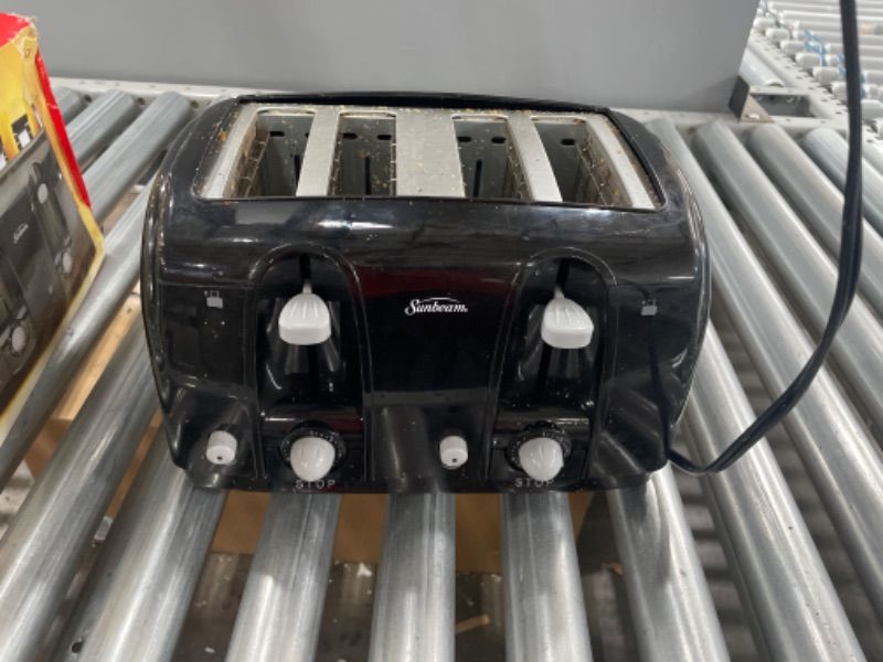 Photo 2 of **PARTS ONLY** Sunbeam Wide Slot 4-Slice Toaster, Black (003911-100-000)
