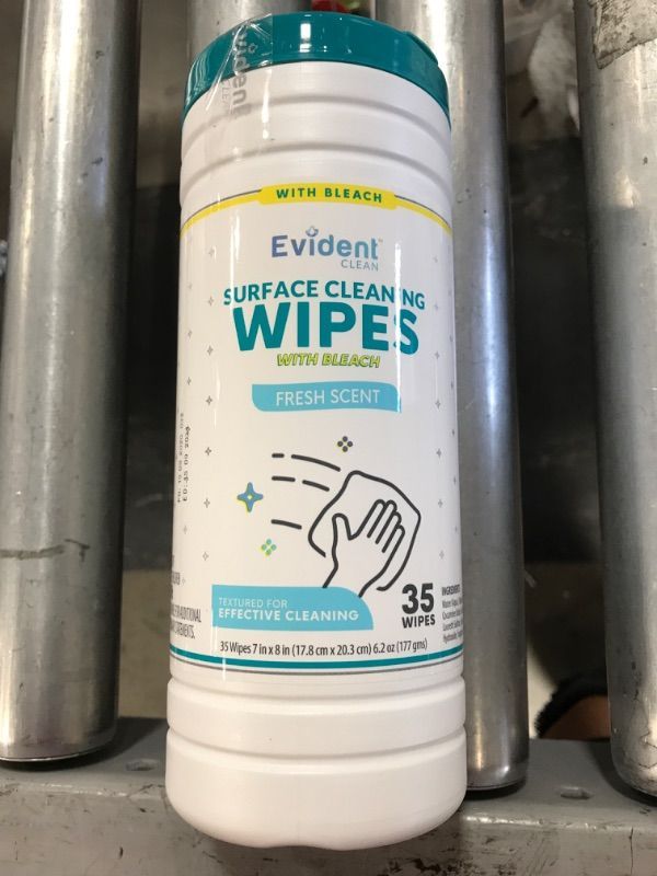 Photo 3 of 12 PACK- Evident Surface Cleaning Wipes with Bleach - 35ct
