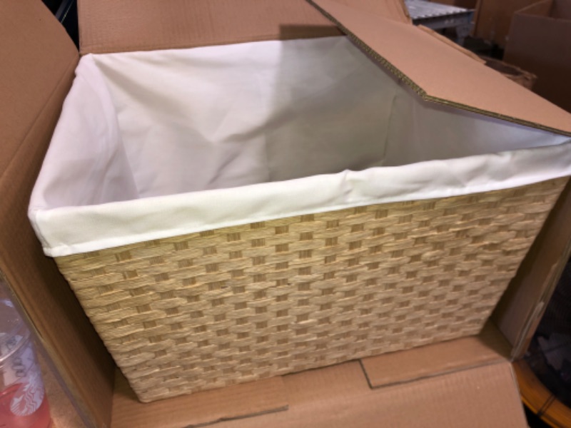 Photo 3 of 12" X 16" X 20" Lined Weave Laundry Basket - Brightroom™
