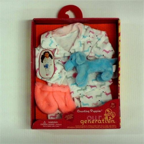 Photo 1 of 6 SETS
Our Generation Dolls Counting Puppies Dog Print PJS Outfit for Dolls 18
