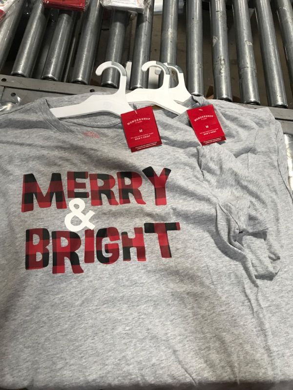 Photo 2 of 3 shirts**mens size medium**
Wondershop Men's Plaid Merry and Bright Holiday Pajama T-Shirt - (Gray, Medium)