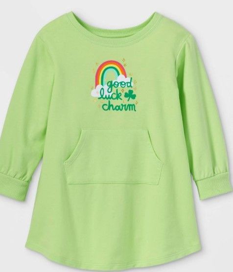 Photo 1 of 12 DRESSES GIRLS SIZE 4T
Toddler Girls' 'Good Luck Charm' Long Sleeve Dress - Cat & Jack™ Green

