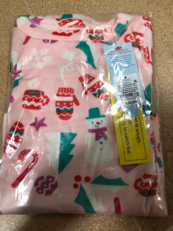 Photo 2 of 12 packs of Girls' 2pc Snuggly Soft Festive Icons Print Pajama Set, Size 4 - Cat & Jack?
