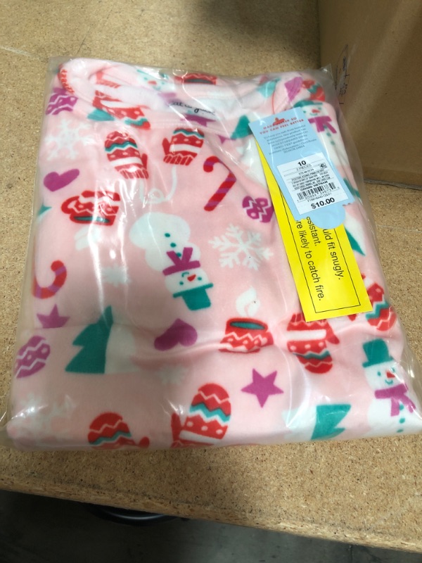 Photo 2 of 12 packs of Girls' 2pc Snuggly Soft Festive Icons Print Pajama Set, size 10 - Cat & Jack™ Pink

